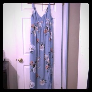 Nordstrom BR light blue w/ pink/white flower maxi